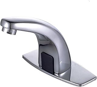 Torneira automática com sensor para pia de banheiro, mãos livres, sem toque, prateada