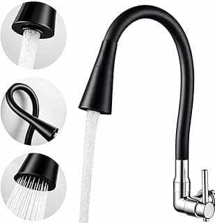 Torneira Flexível De Parede Para Cozinha 2 Jatos Preta Yab
