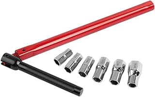 Chave de instalação de torneira com kit de soquetes vermelho e preto