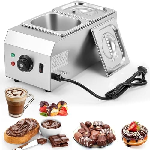 Derretedeira de Chocolate Inox, 220V, 1000W, 1,5 L ×2 Grande Capacidade