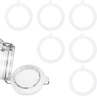 Ptwola 6 peças de juntas de substituição de silicone de 6 cm para anéis de vedação herméticos de vidro para frascos de vidro vedantes de borracha à prova de vazamento, serve na maioria dos tamanhos