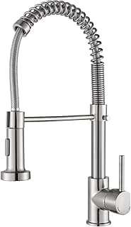 Torneira Monocomando Cozinha, Gourmet Para Bancada, Aço Inox Brilhante, Bico Giratório 360°, Spray Extensor