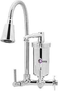 Torneira Com Filtro Tubo Flexível para Cozinha Gourmet Pia Parede Cone Abs 2 Jatos 1/4 de Volta