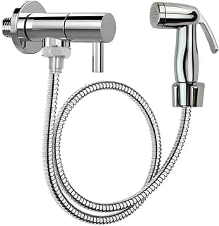 Link Metais - Ducha Higienica Cromada Abs, Ducha Intima Mangueira Inox 1,20 Metros, Duchinha De Mao