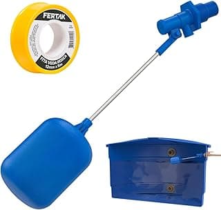 Torneira Boia Para Caixa D'Água 1/2" e 3/4" Haste Alúminio + Fita Veda Rosca Teflon 12mm x 5m