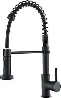 Torneira de cozinha gourmet preta com spray extensor e modos spray e stream