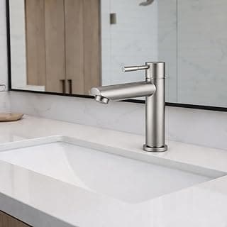 Torneira cromada para banheiro bica baixa, design moderno, aço inoxidável, arejador antirrespingo, pia branca