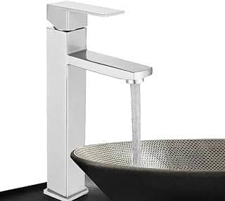Torneira de banheiro bica alta monocomando luxo gourmet aço inoxidável