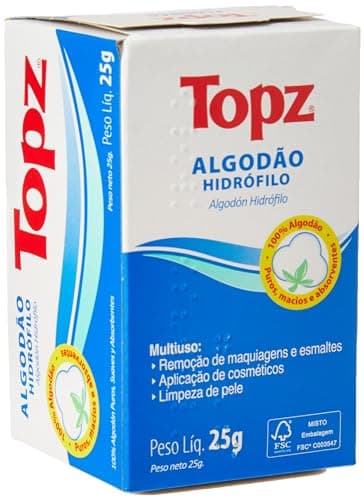 ALGODAO HIDROFILO COSMETICOS ROLO 25G TOPZ CX40