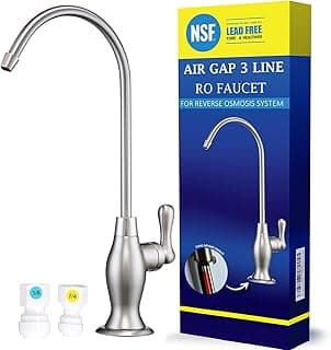 Certificado NSF Torneira de Osmose Reversa (Níquel Escovado) Filtragem de Água Sem Chumbo para Beber, Cozinhar, Limpar | Segura, Saudável, Avançada Torneira RO Cozinha