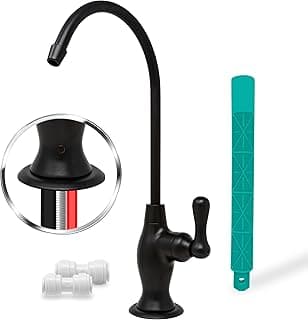 Metpure RO Torneira Osmose Reversa Água Potável Sistema de Filtragem de Ar Bico Dispensador de Água (Preto Fosco) com Tubulação Pré-Inserida e Chave de Torneira RO-FW148