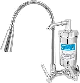 Torneira de cozinha com filtro Gourmet Pia de Parede em aço inoxidável