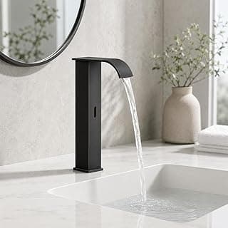 Torneira com Sensor para Banheiro Bica Alta Preto Fosco Automática Sem Toque Bivolt para Lavatório TKLA