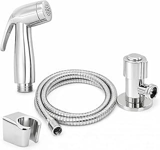 Ducha Higiênica Inox 120cm Alta Pressão Registro 1/4 Volta Chuveirinho Higiênico Metal Reforçado Anti Vazamento Kit Completo Vaso Sanitário Banheiro Higiene Pet Mangueira Metálica Flexível