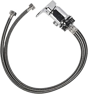 Torneira de xampu de aço inoxidável com tubo flexível, alça quadrada, fundo branco