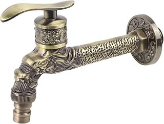 Torneira de cozinha vintage em bronze com design retrô e detalhes esculpidos