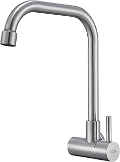 Torneira Inox Cozinha Giratória Parede Longa Nox16D
