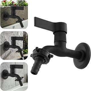 Torneira De Jardim E Tanque Lavanderia Metal Maquina De Lavar Preta De Parede C70