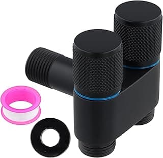 Válvula Dupla 1/2 em Aço Inoxidável – Registro com 2 Saídas e Controle Independente 1/4 de Volta, Ideal para Ducha Higiênica, Torneira e Máquina de Lavar, Instalação Fácil e Alta Durabilidade (preto)