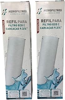 Kit 2 unidades Filtro Refil Cartucho Polipropileno Liso 9 3/4 Cavalete de Entrada Máquina de Lavar Ponto de Uso POU