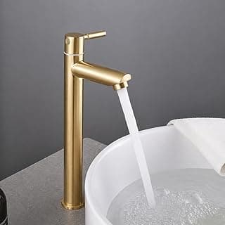 Torneira dourada moderna para banheiro em aço inoxidável