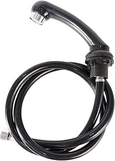 Acessório de mangueira de pulverizador preto com conector prateado para salão de beleza