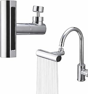 Extensor de torneira giratório 360° com arejador de água cromado para cozinha, 13cm, quatro modos de jato