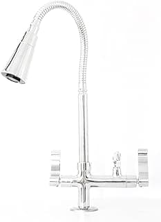 Torneira flexível de mesa para cozinha, saída para purificador, tubo cromado, dois jatos, Samer