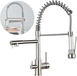 Torneira Gourmet Cozinha Monocomando Aço Inox 304 2 Saídas Luxo Cor Prata - Brinovar