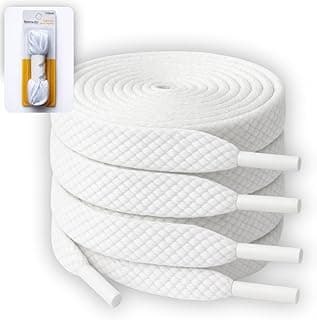 Cadarço Branco 1 Par 110 cm x 1 cm – Ideal para Tênis e Sapatos – Material Resistente, Alta Durabilidade e Fácil Ajuste – Substituição ou Customização