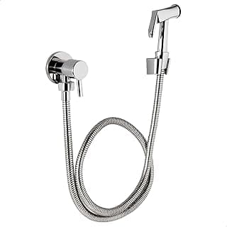 Ducha Higiênica inox Metal 1/4 de Volta Kit Completo com Chuveirinho Válvula de Metal e Suporte para Banheiro Moderno