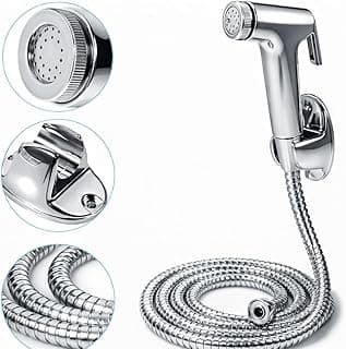 CasaFonseca Ducha Higiênica Bidê para Banheiro Lavabo Chuveirinho com Mangueira Flexível de 1,20m Econômica Prática e Sustentável Premium com Suporte de Parede e Kit de Fixação