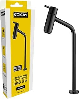 Torneira Kokay Luxo Slim Preto Fosco em embalagem