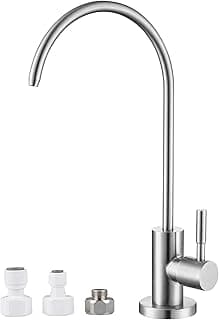 MIAOHUI Torneira de osmose reversa, torneira de água potável para sistemas de filtragem sem lacuna de ar, torneira de água filtrada de cozinha RO moderna, sem chumbo, aço inoxidável (níquel escovado)