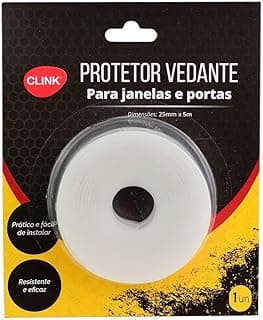 Clink Fita Vedante Veda Frestas de Janelas e Portas, Silicone e Borracha, 25mmx5m, Vedação de Janelas e Portas