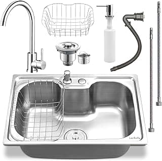 Kit Pia Cozinha Aço Inoxidável LarSofia 60x42cm Torneira Dupla