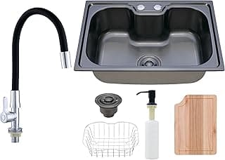 Kit Cuba Gourmet Aço Inox com Tábua e Torneira Preta