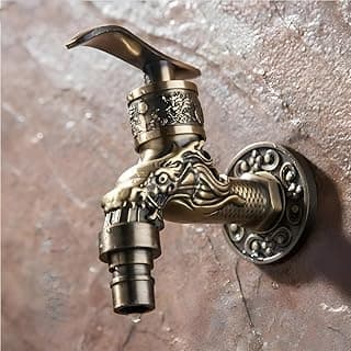 Torneira vintage de latão com design de dragão para jardim