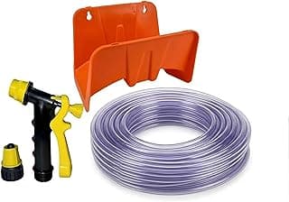 Kit Esguicho Max Garden com Mangueira 5/16”x1,5mm Siliconada 15m e Suporte de Mangueira Laranja