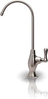 APEC Water Systems Torneira de cozinha com design de água potável FAUCET-CD-COKE-NP para sistemas de osmose reversa e filtragem de água, sem folga de ar, sem chumbo, níquel escovado