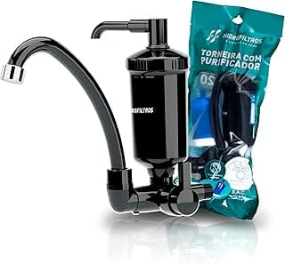 Hidrofiltros - Torneira de Cozinha Parede Pop com Filtro Purificador de Água Preta Hidrofiltros