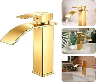 Torneira de banheiro luxuosa em ouro, bica baixa, monocomando, aço inoxidável 304