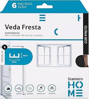 Fita Veda Fresta Autocolante Portas Janelas Adesivo Borracha Vedação Modelo E Contra Insetos Poeira Vento Acústico Stamaco Fita Vedante Rolo 6 Metros Preto