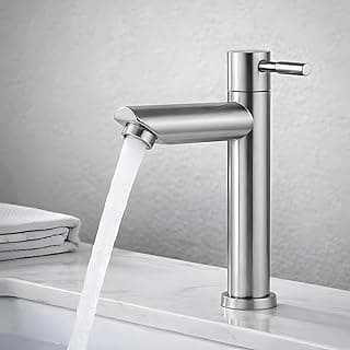 Torneira de pia de banheiro em aço inoxidável com design moderno